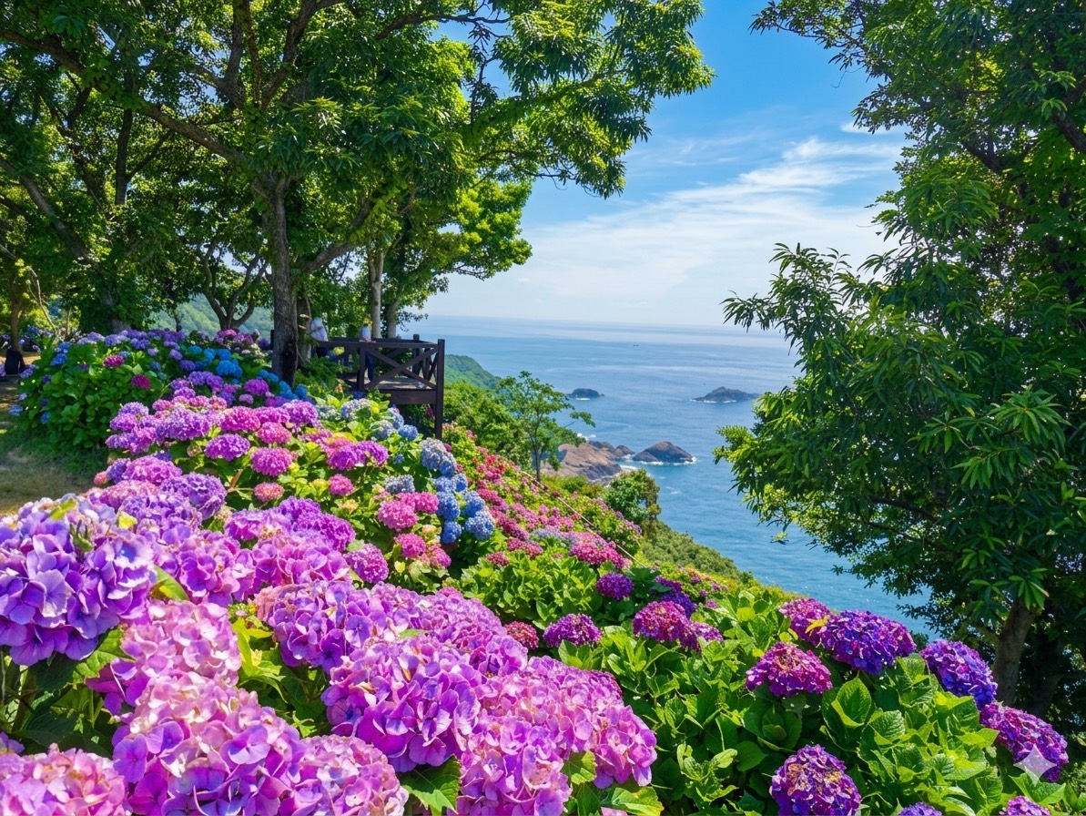桃源郷岬のアジサイ庭園