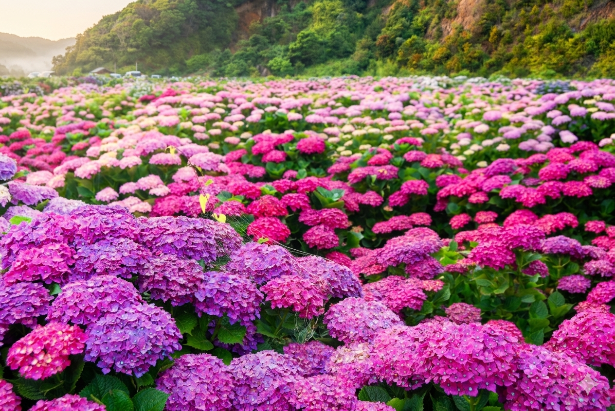 日本最大級のアジサイ園